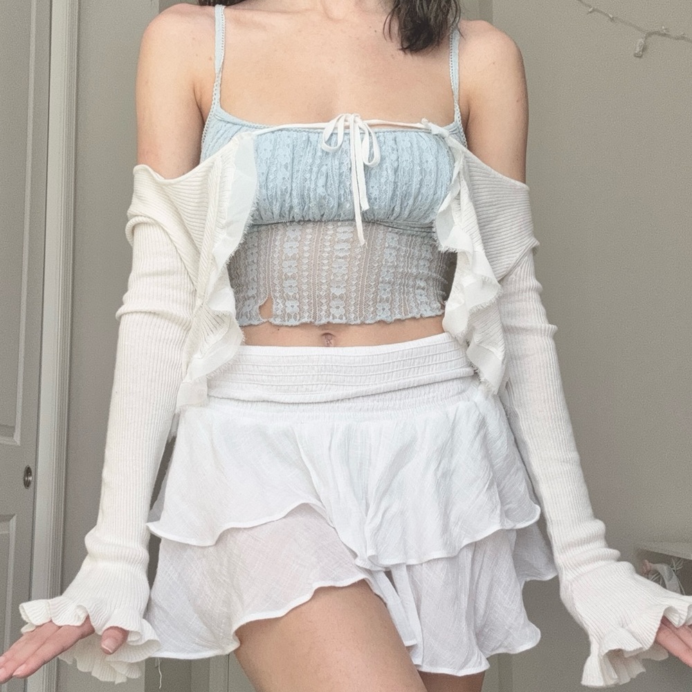 Urban outfitters baby blue floral lace lingerie cami